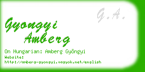 gyongyi amberg business card